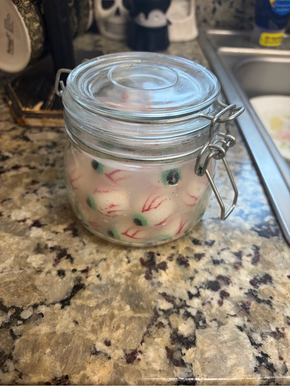 Scary Eyeball Candle in Mason Jar